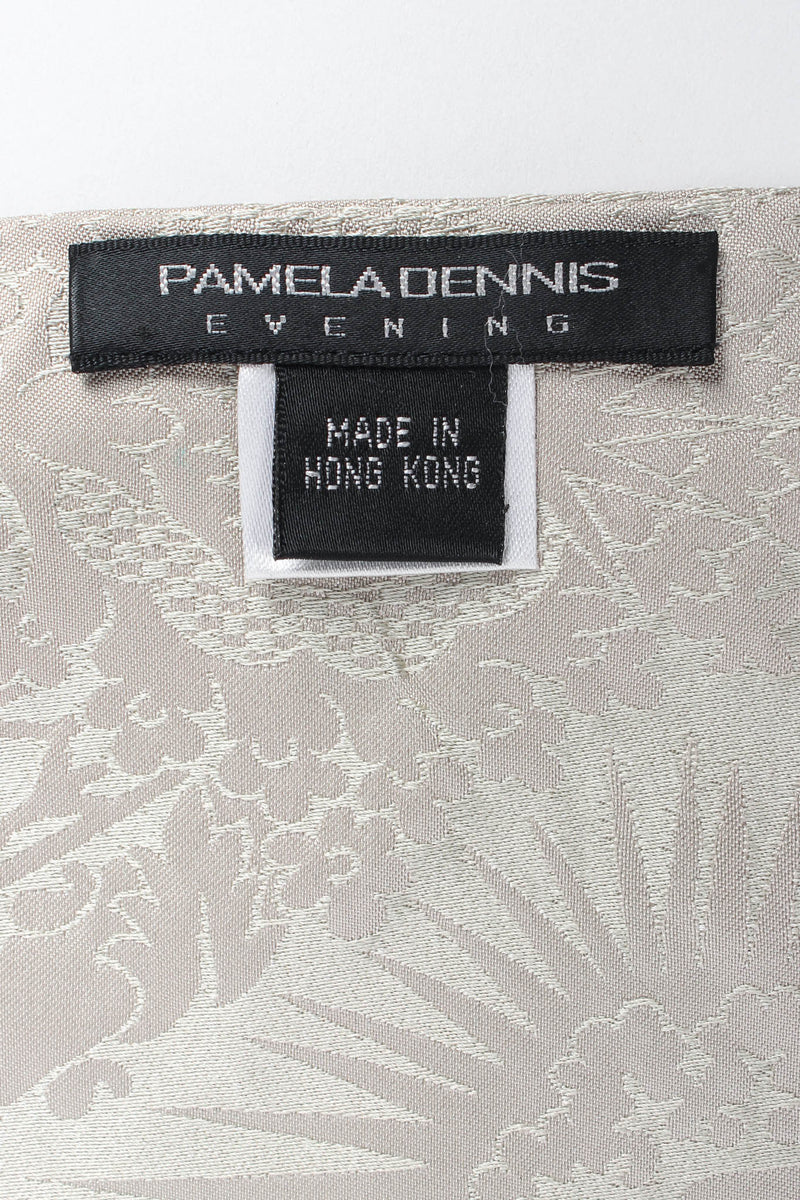 Vintage Pamela Dennis Floral Beaded Silk Gown & Shawl tag @ Recess LA