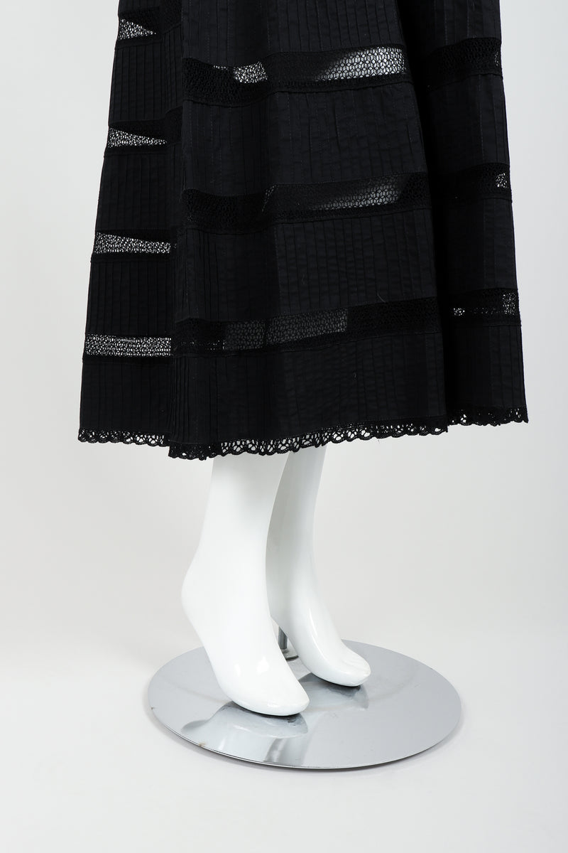 Vintage Tachi Castillo Mexican Crochet Stripe Peasant Dress on Mannequin Skirt at Recess