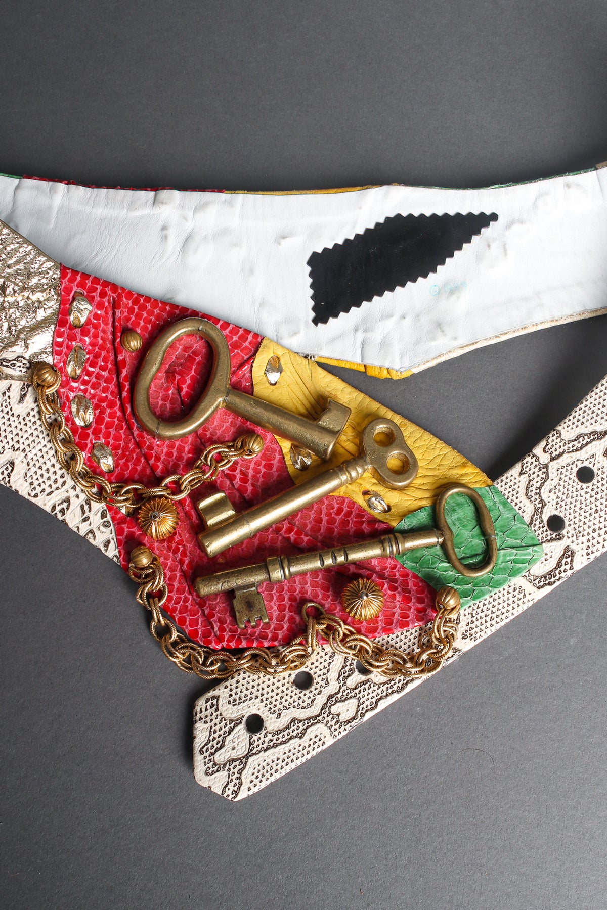 小物 Vintage Patchwork leather belt Exotic Patchwork Belt - The Ben Silver Collection