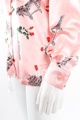 Vintage Escada Paris Monument Rose Silk Shirt on Mannequin sleeve cuff at Recess Los Angeles