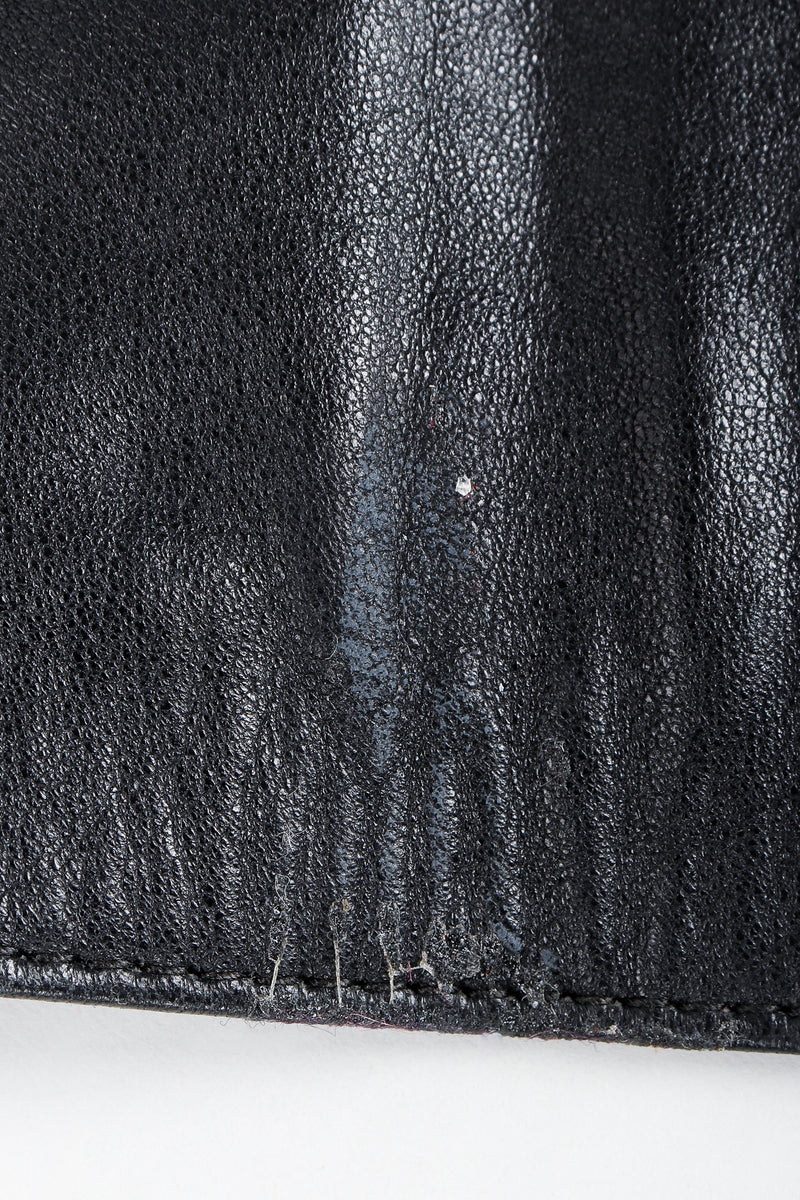 Recess Vintage Pat Hicks Calf Hair Trim Black Leather Trench Coat, Residue 2