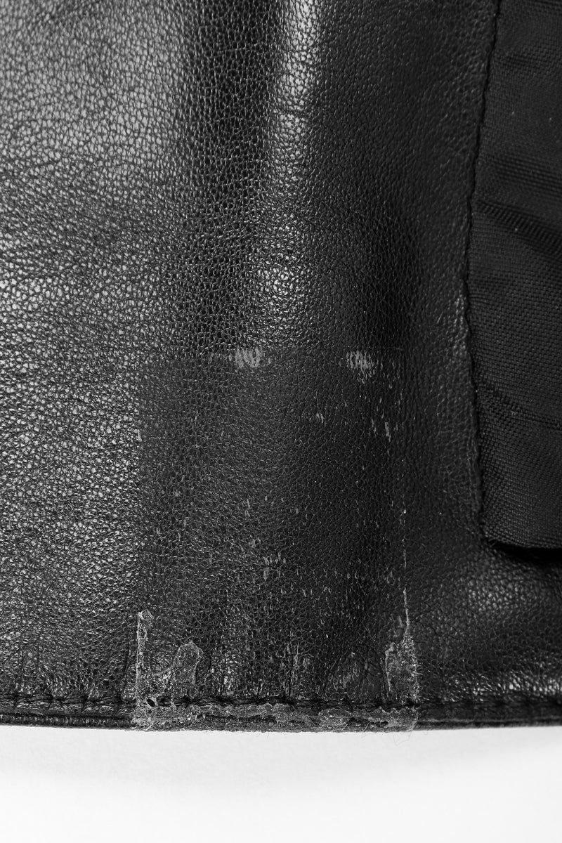 Recess Vintage Pat Hicks Calf Hair Trim Black Leather Trench Coat, Residue 3