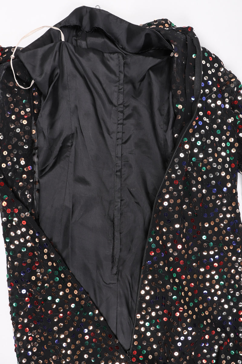 Recess Los Angeles Vintage Pat Sandler Sheer Rainbow Sequin Layered Dress