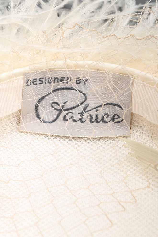 Recess Los Angeles Vintage Patrice Net Ostrich Feather Pillbox Bridal Wedding Hat