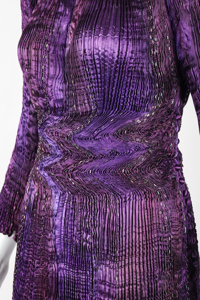 Recess Designer Consignment Vintage Charles Patricia Lester Pleated Silk Ripple Dress Los Angeles Resale Mariano Fortuny