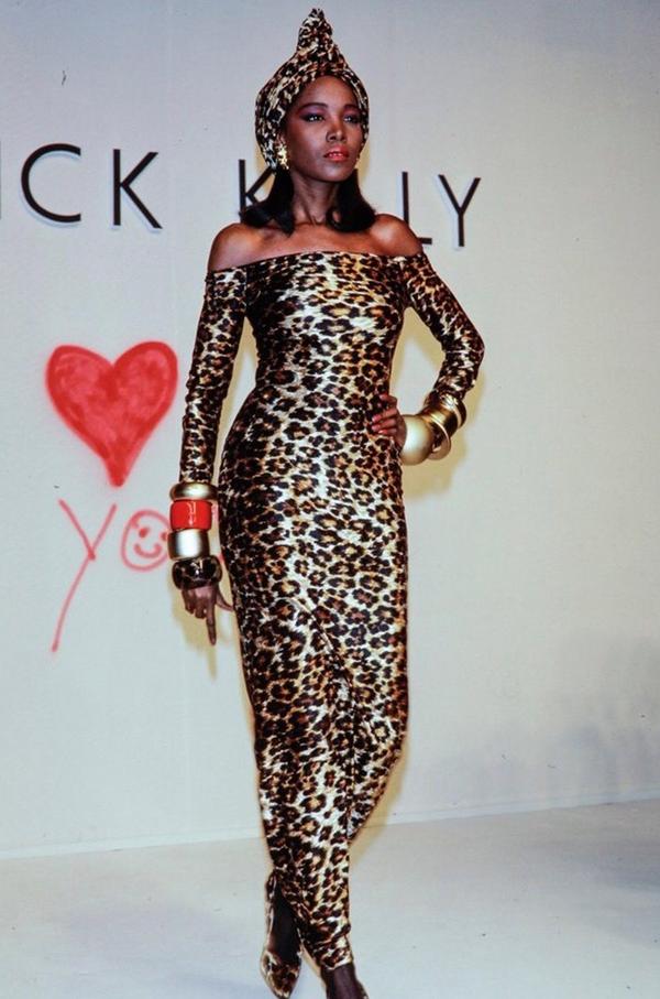 Vintage Patrick Kelly A/W 1989 Runway Model Leopard Stretch Velvet Dress @ Recess LA