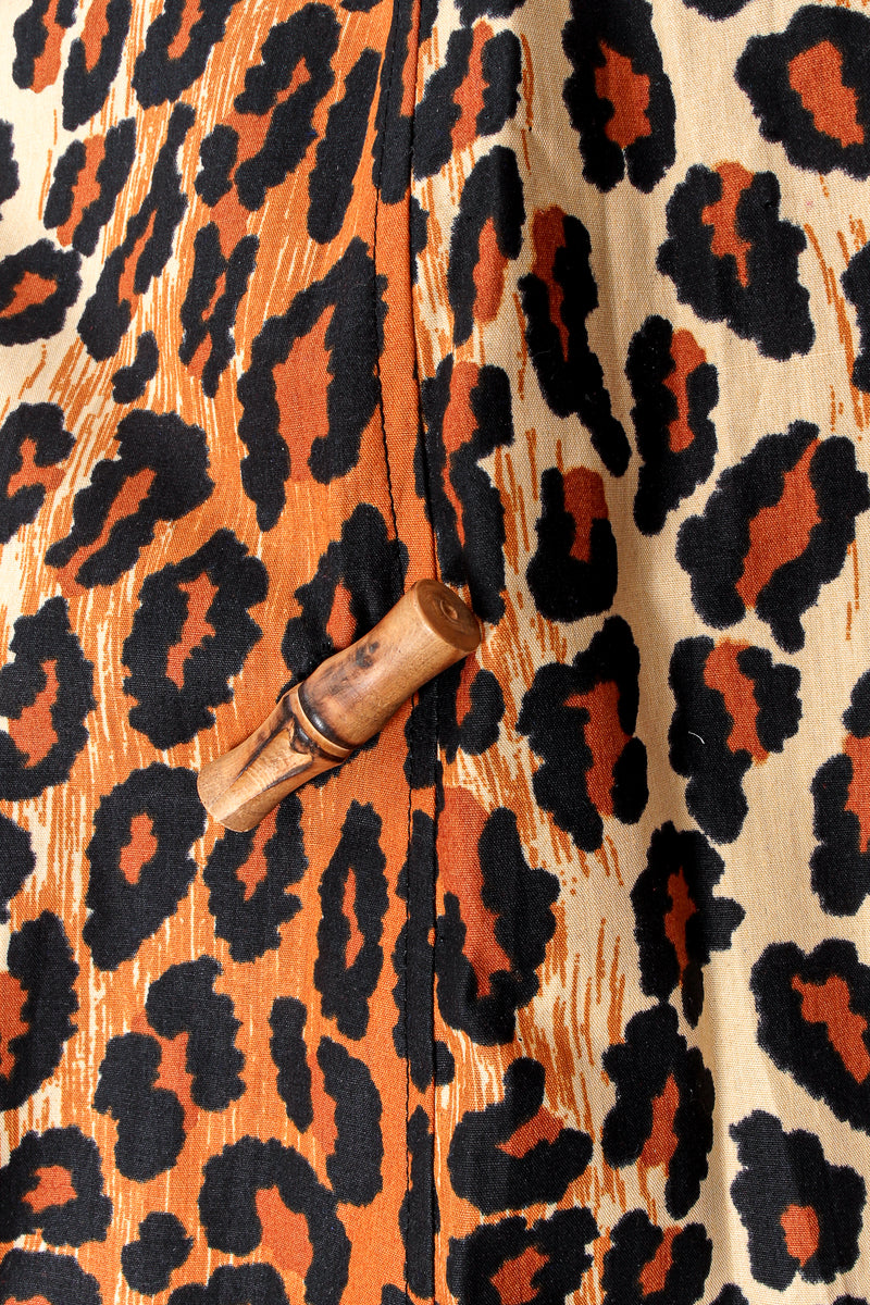 Vintage Patrick Kelly SS 1989 Runway Leopard Trench Coat buttons at Recess Los Angeles