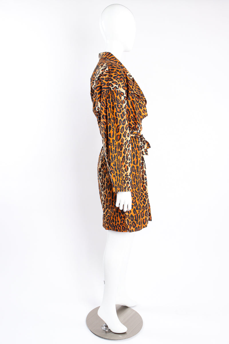 Vintage Patrick Kelly SS 1989 Runway Leopard Trench Coat on Mannequin side at Recess Los Angeles