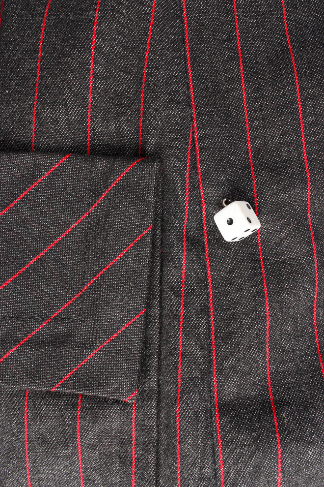 Vintage Patrick Kelly 1980s High Roller Pinstripe Dice Blazer dice button @ Recess LA