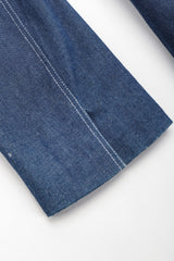 Recess Los Angeles Vintage Patrick Kelly Denim Wide Lapel Flare Peplum Jacket
