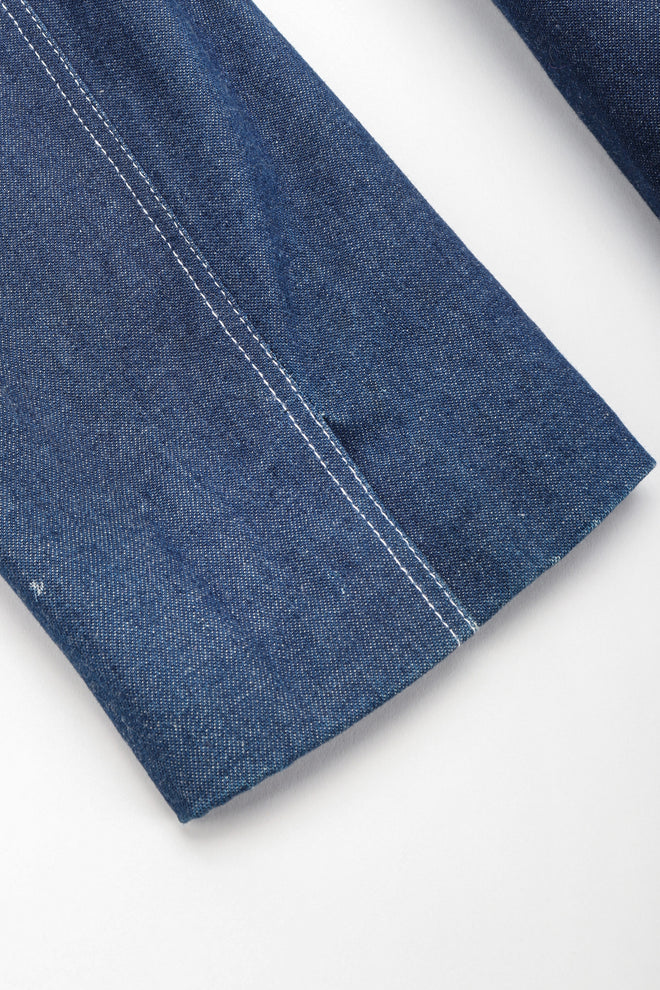 Recess Los Angeles Vintage Patrick Kelly Denim Wide Lapel Flare Peplum Jacket