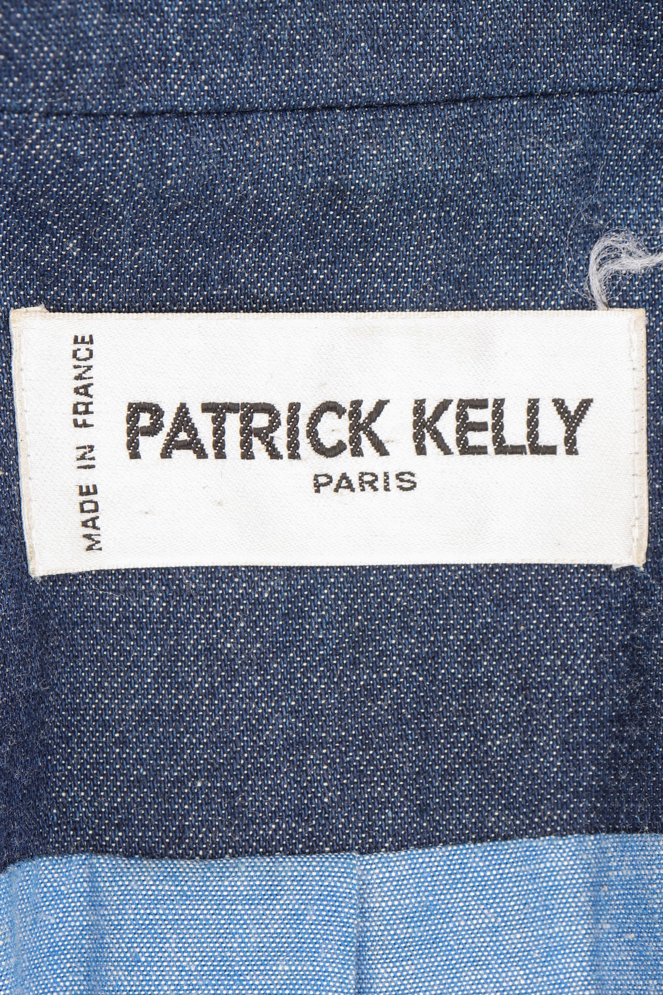 Recess Los Angeles Vintage Patrick Kelly Denim Wide Lapel Flare Peplum Jacket