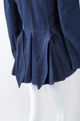 Recess Los Angeles Vintage Patrick Kelly Denim Wide Lapel Flare Peplum Jacket