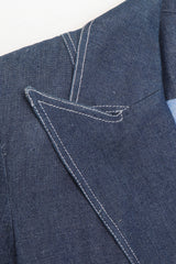 Recess Los Angeles Vintage Patrick Kelly Denim Wide Lapel Flare Peplum Jacket