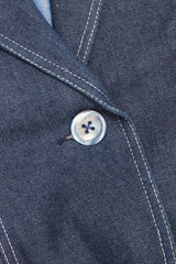 Recess Los Angeles Vintage Patrick Kelly Denim Wide Lapel Flare Peplum Jacket