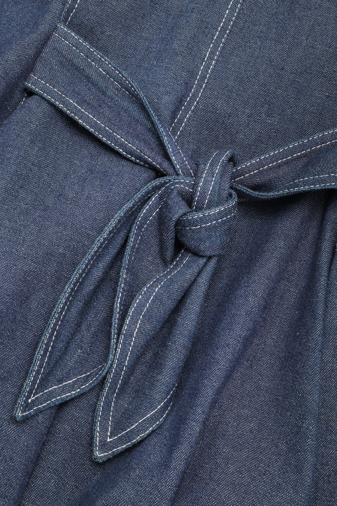 Recess Los Angeles Vintage Patrick Kelly Denim Wide Lapel Flare Peplum Jacket