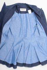 Recess Los Angeles Vintage Patrick Kelly Denim Wide Lapel Flare Peplum Jacket