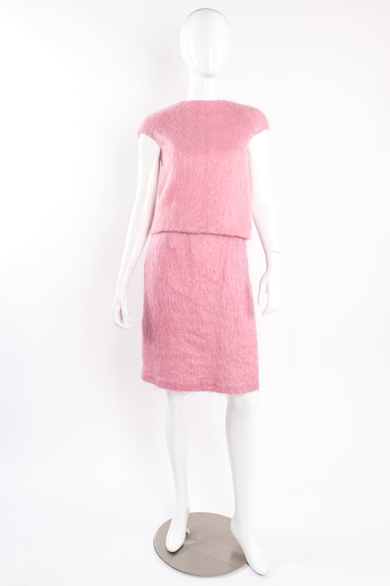 Paul & Joe Cotton Candy Fuzzy Mohair Top & Skirt Set on mannequin front at Recess Los Angeles