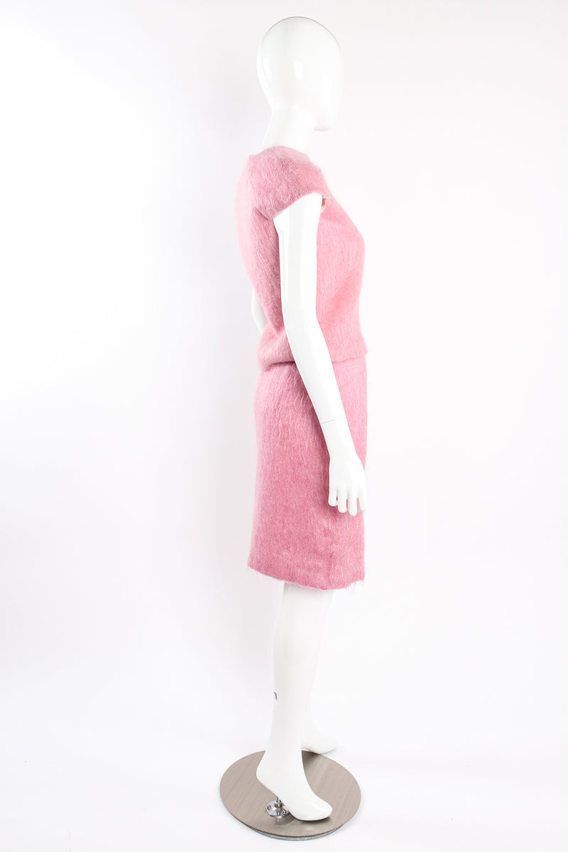 Paul & Joe Cotton Candy Fuzzy Mohair Top & Skirt Set on mannequin side at Recess Los Angeles