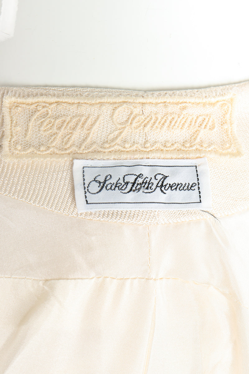 Vintage Peggy Jennings Saks Fifth Ave Silk Opera Coat labels at Recess LA