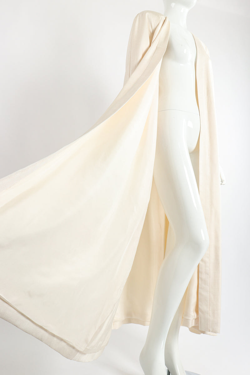 Vintage Peggy Jennings Saks Fifth Ave Bridal Wedding Silk Opera Coat on Mannequin Sweep at Recess
