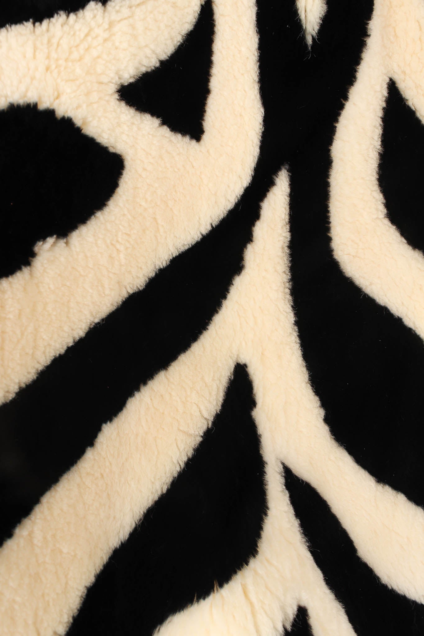Vintage Perry Ellis for Neiman Marcus Zebra Stripe Fur Coat print close @ Recess LA