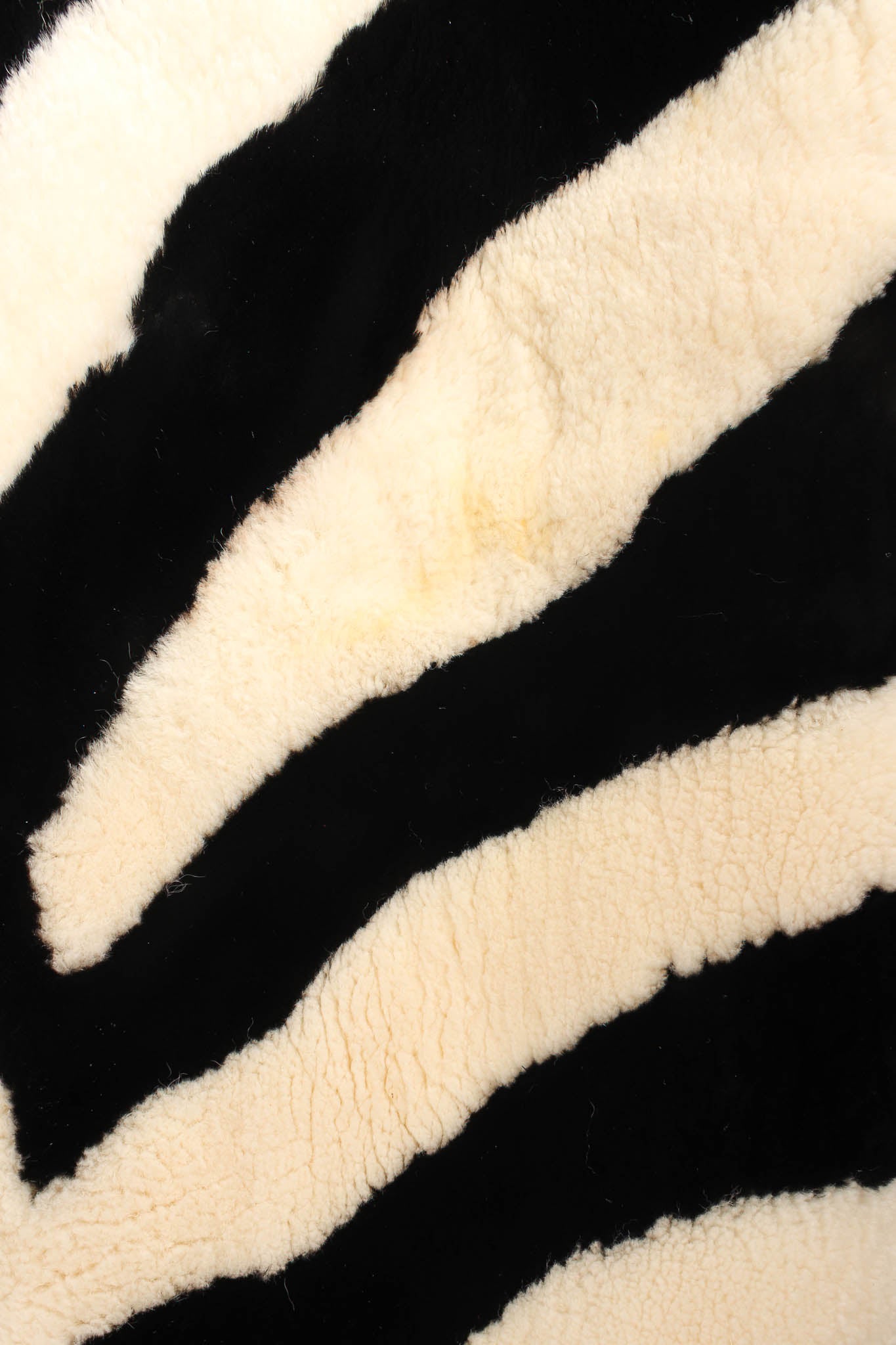Vintage Perry Ellis for Neiman Marcus Zebra Stripe Fur Coat R waist stain @ Recess LA