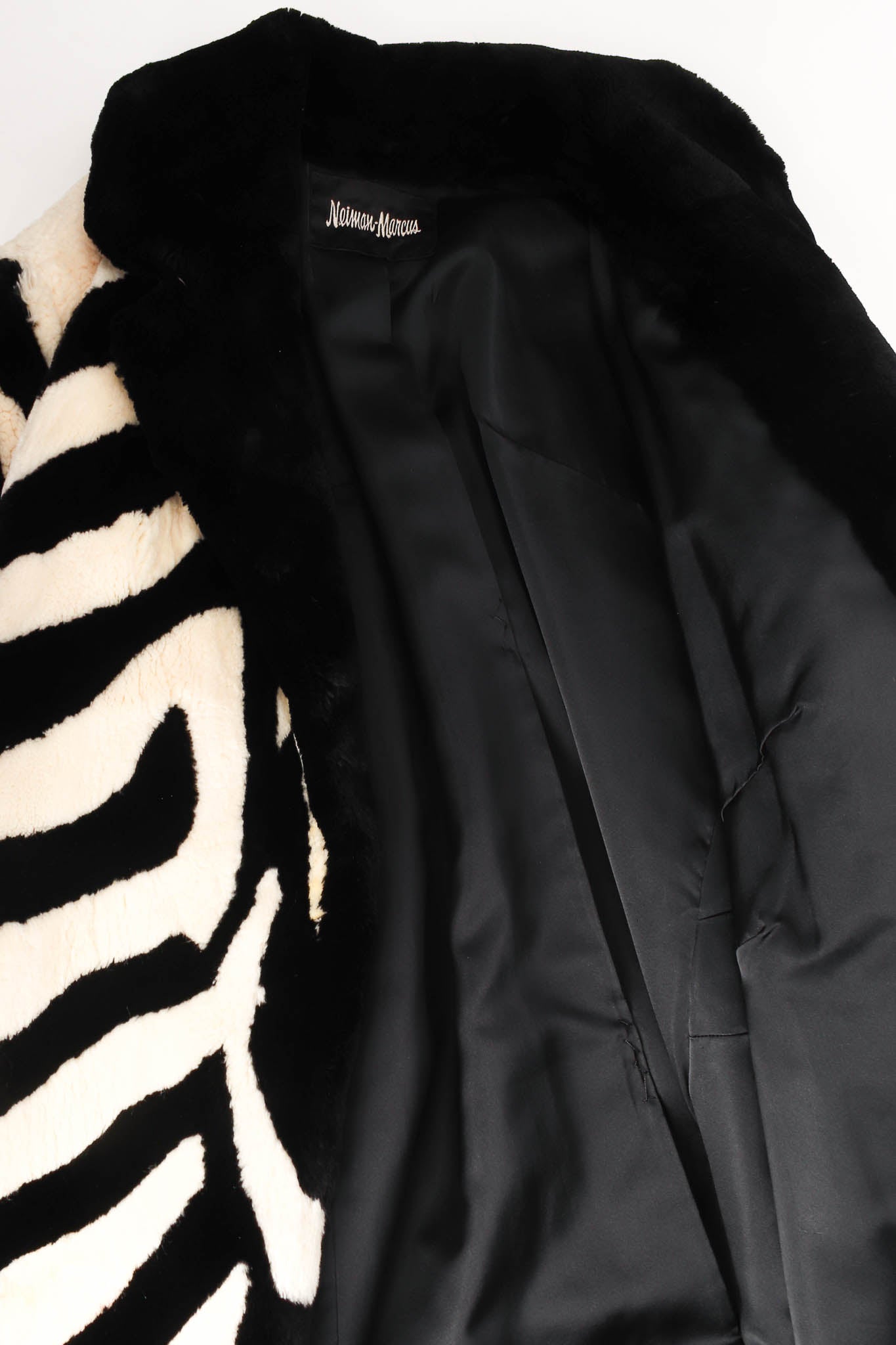 Vintage Perry Ellis for Neiman Marcus Zebra Stripe Fur Coat liner @ Recess LA