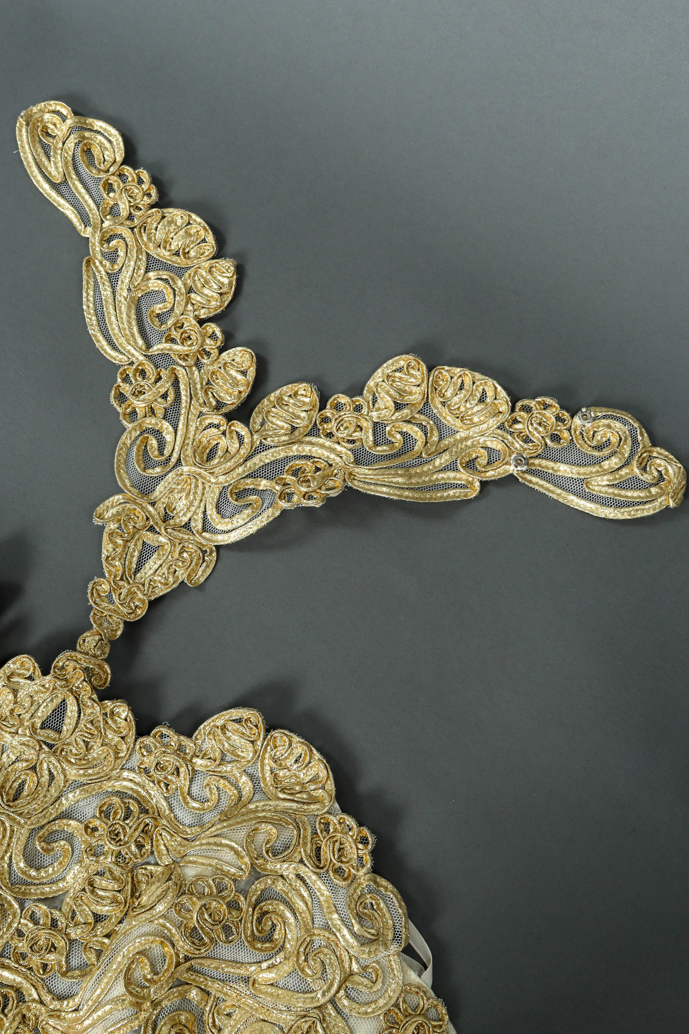 Vintage Peter Lai Venetian Corset Crop Top collar detail @ Recess LA