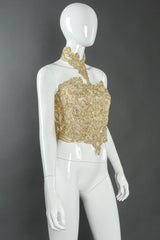 Vintage Peter Lai Venetian Corset Crop Top on mannequin angle @ Recess LA