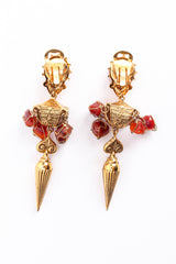 Vintage Philippe Ferrandis Carnelian Empire Earrings back @ Recess LA