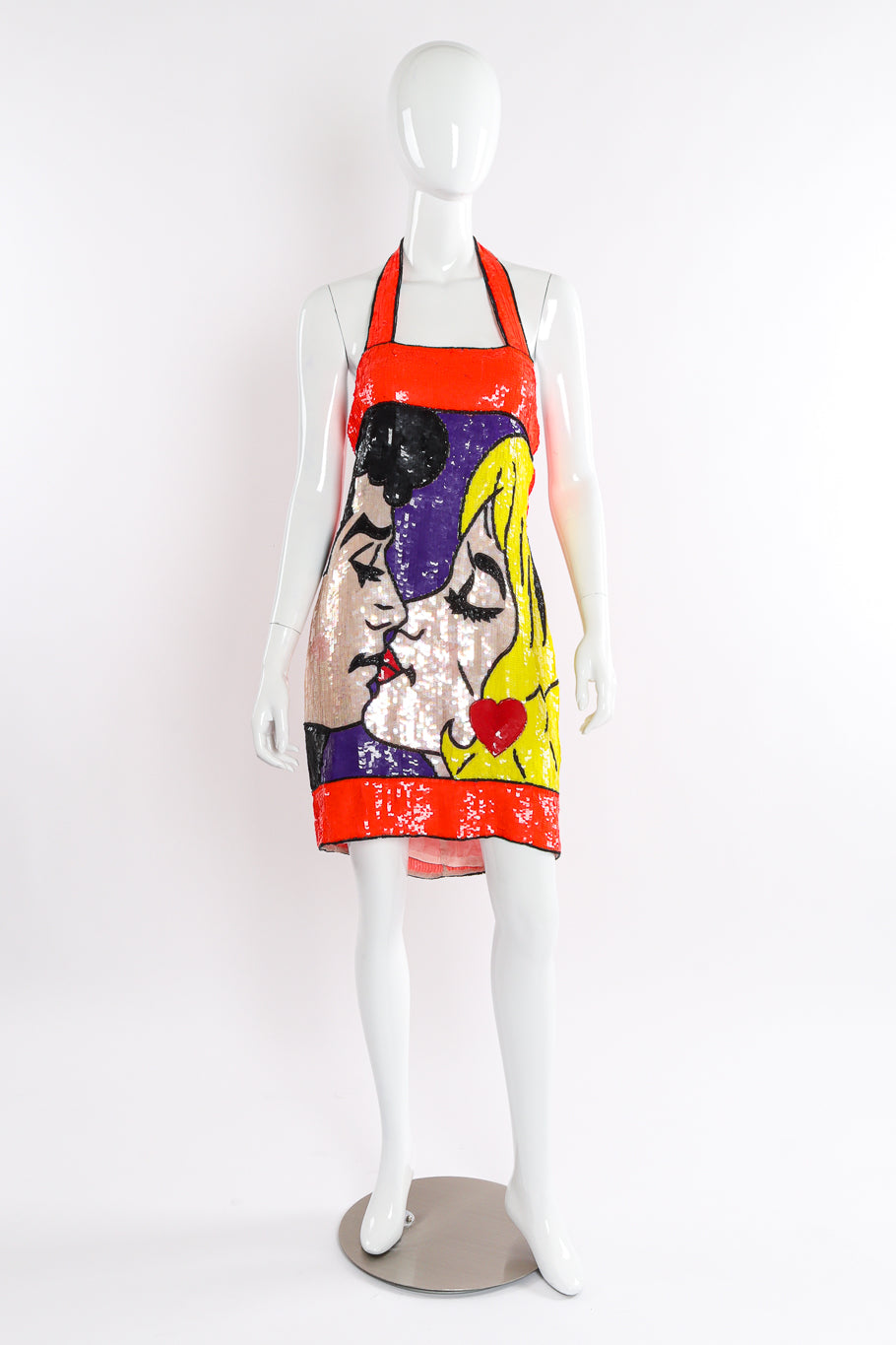Sequined halter dress by Philippe Albert mannequin front @recessla