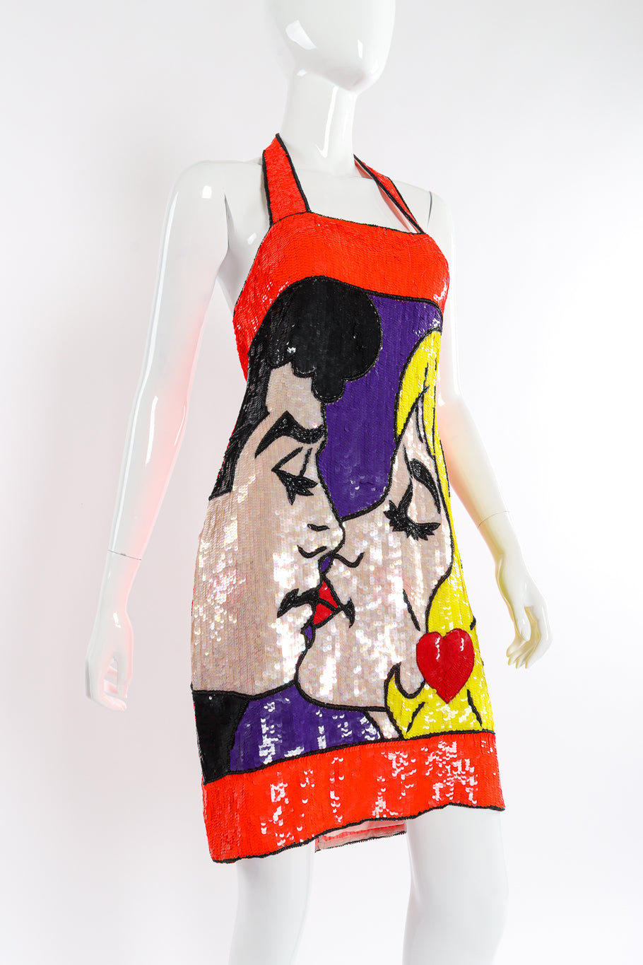Sequined halter dress by Philippe Albert mannequin 3/4 @recessla