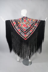 Blooming Embroidery Vintage Piano Shawl