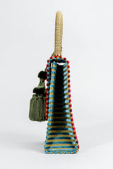 Vintage Pibra Velvet Striped Carnival Bell Bag Side 2 at Recess Los Angeles