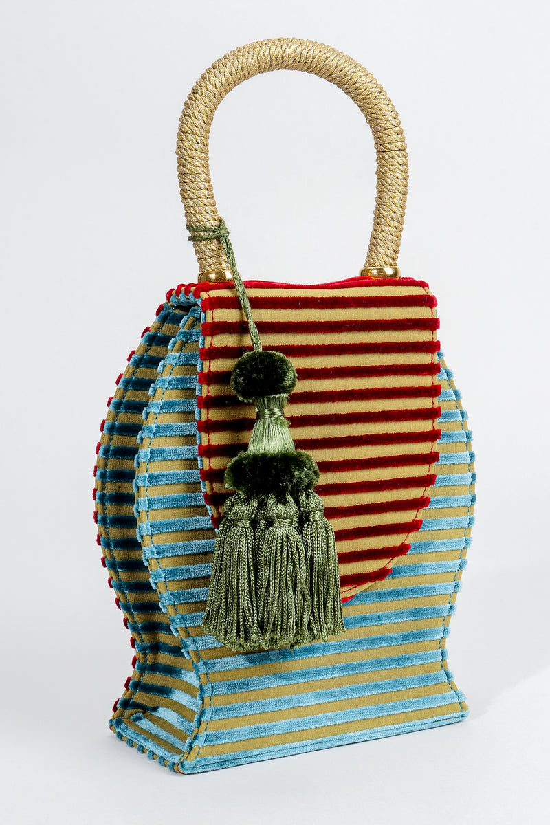 Vintage Pibra Velvet Striped Carnival Bell Bag at Recess Los Angeles