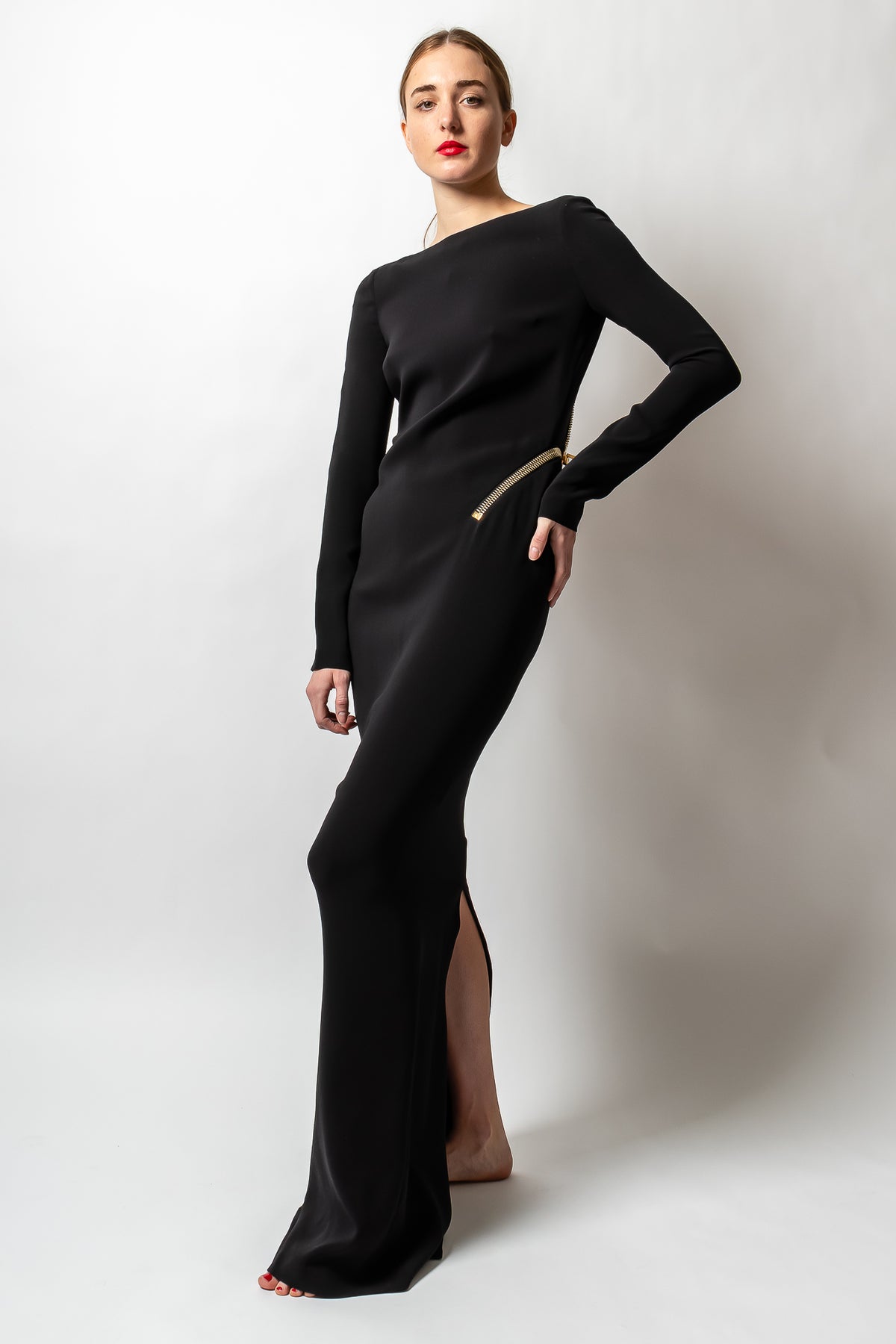 tom ford backless zipper dress Tom Ford, Open back zip detailed stretch dress