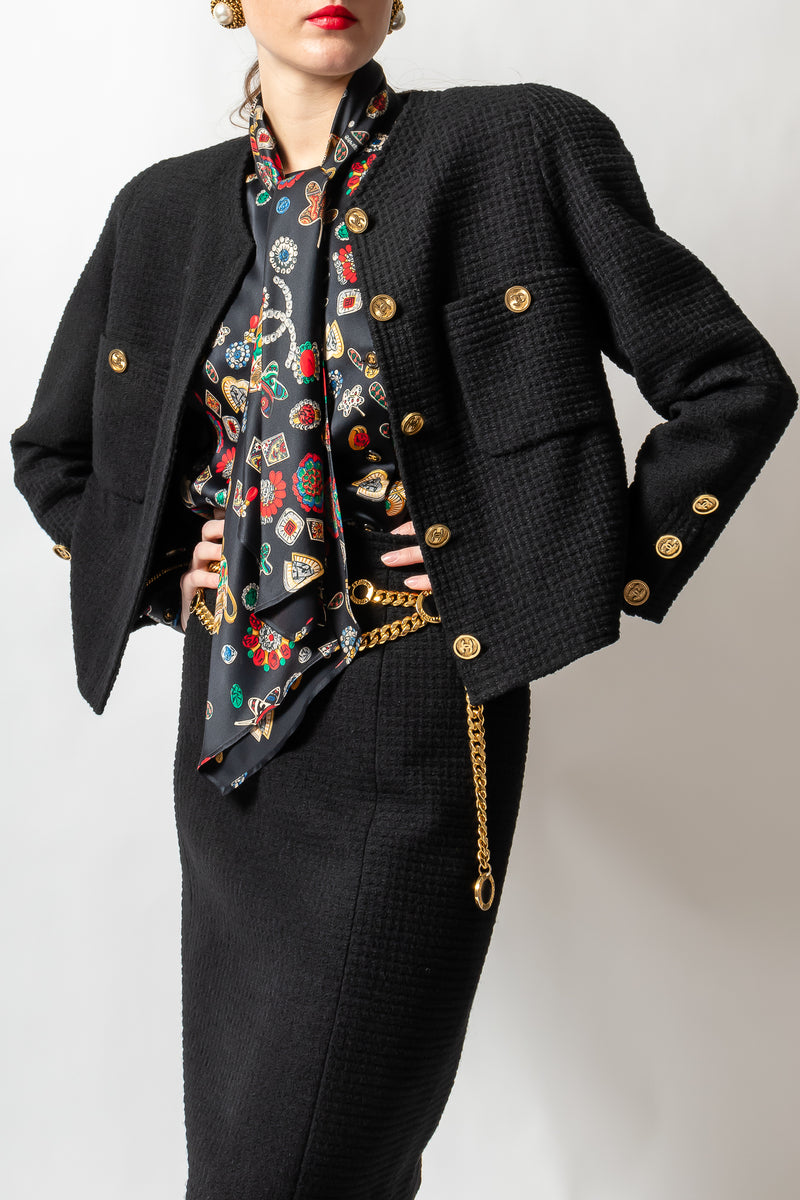 Chanel Multicolor Tweed Jacket & Skirt Suit