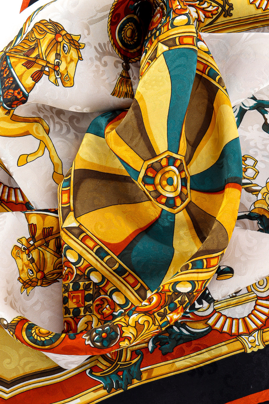 Merry-go-round print scarf by Pierre Cardin photo of Fabric Details. @recessla