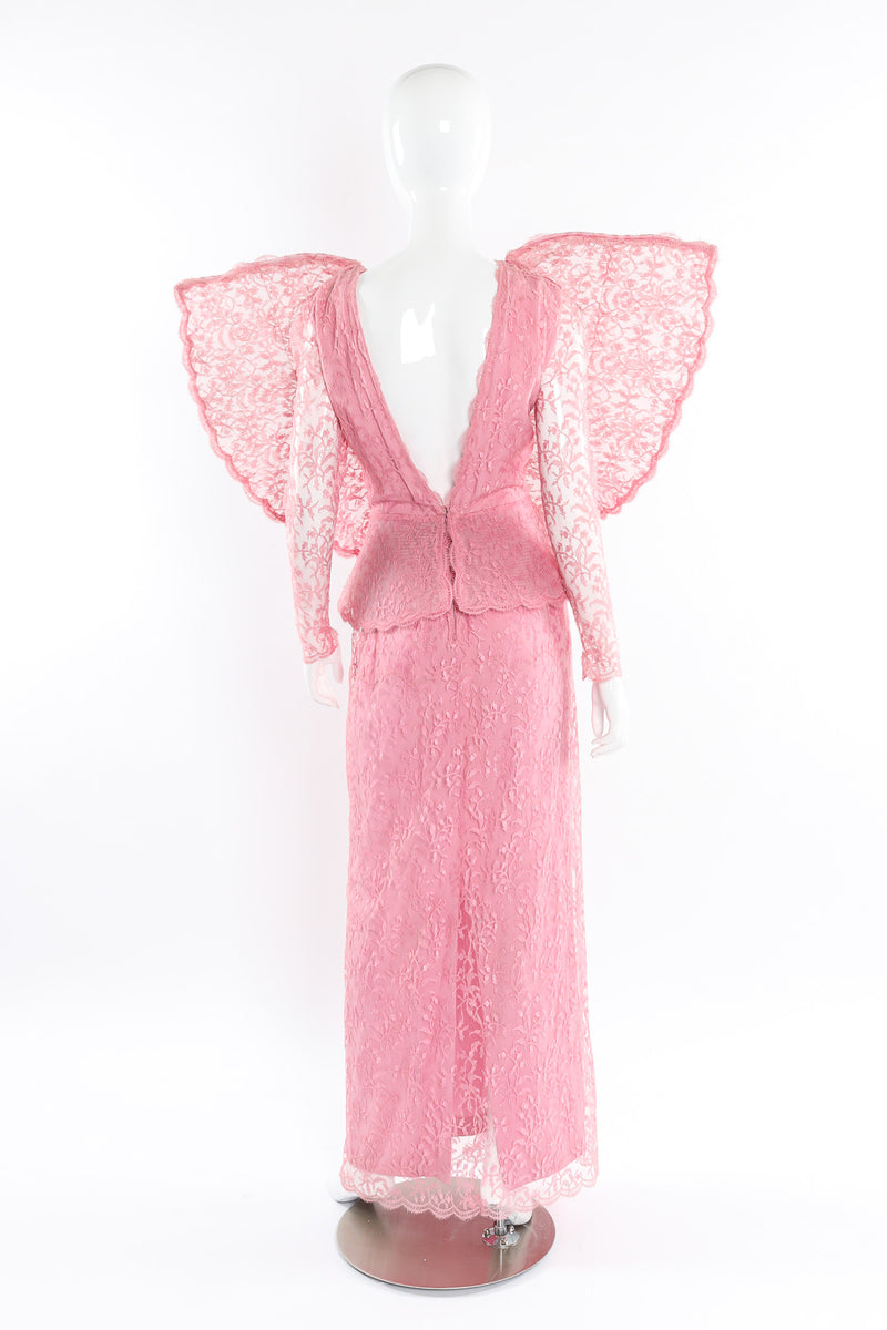 Vintage Pierre Cardin Wing Lace Peplum Gown Recess Vintage Pierre Cardin Wing Lace Peplum Gown Recess