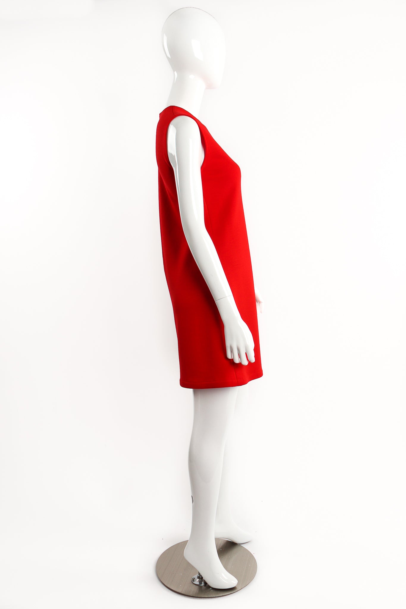 Vintage Pierre Cardin Circle Cutout Shift Dress on Mannequin side at Recess Los Angeles