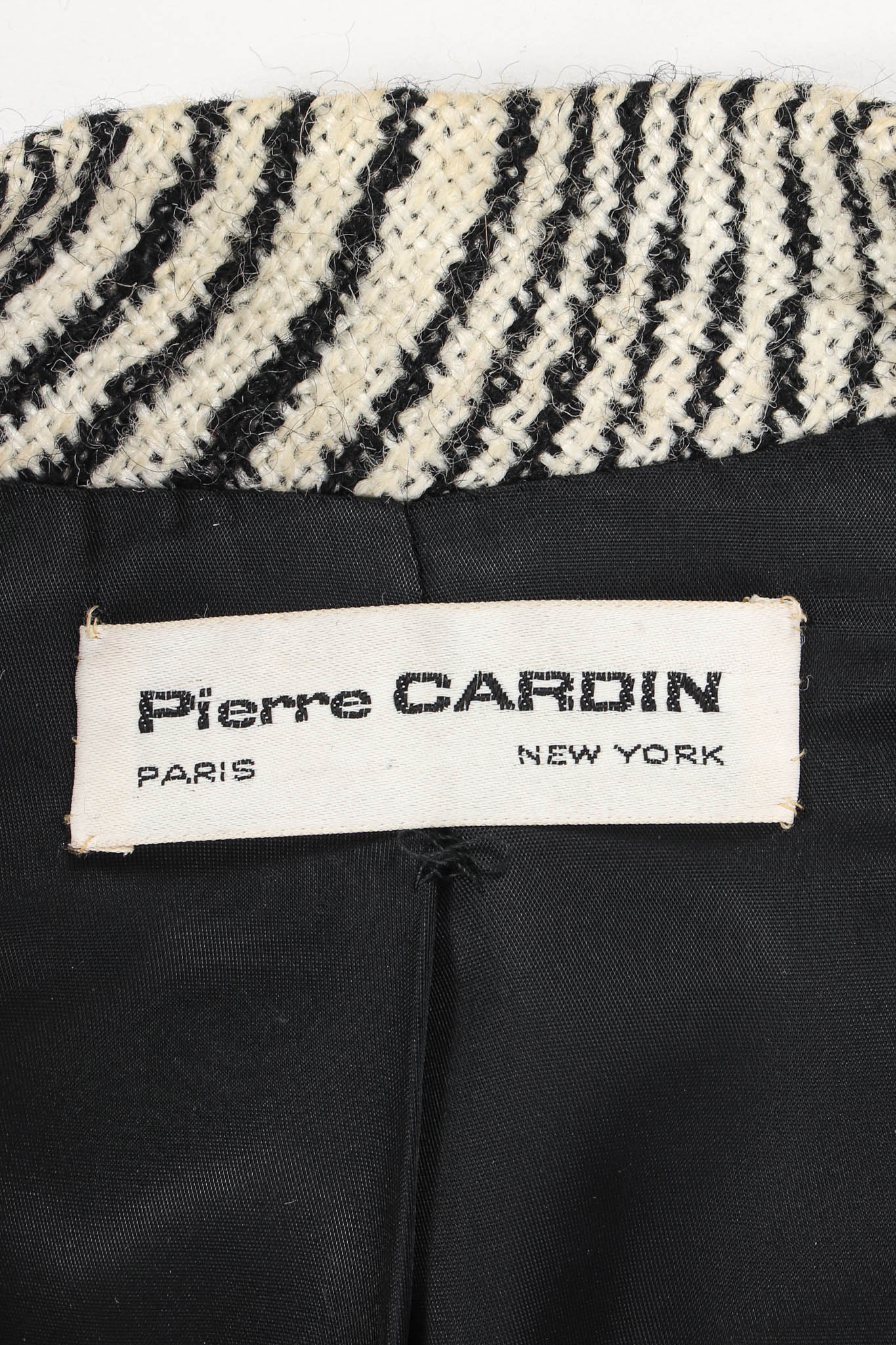 Vintage Pierre Cardin Abstract Ripple Wool Coat & Stole Set tag @ Recess LA