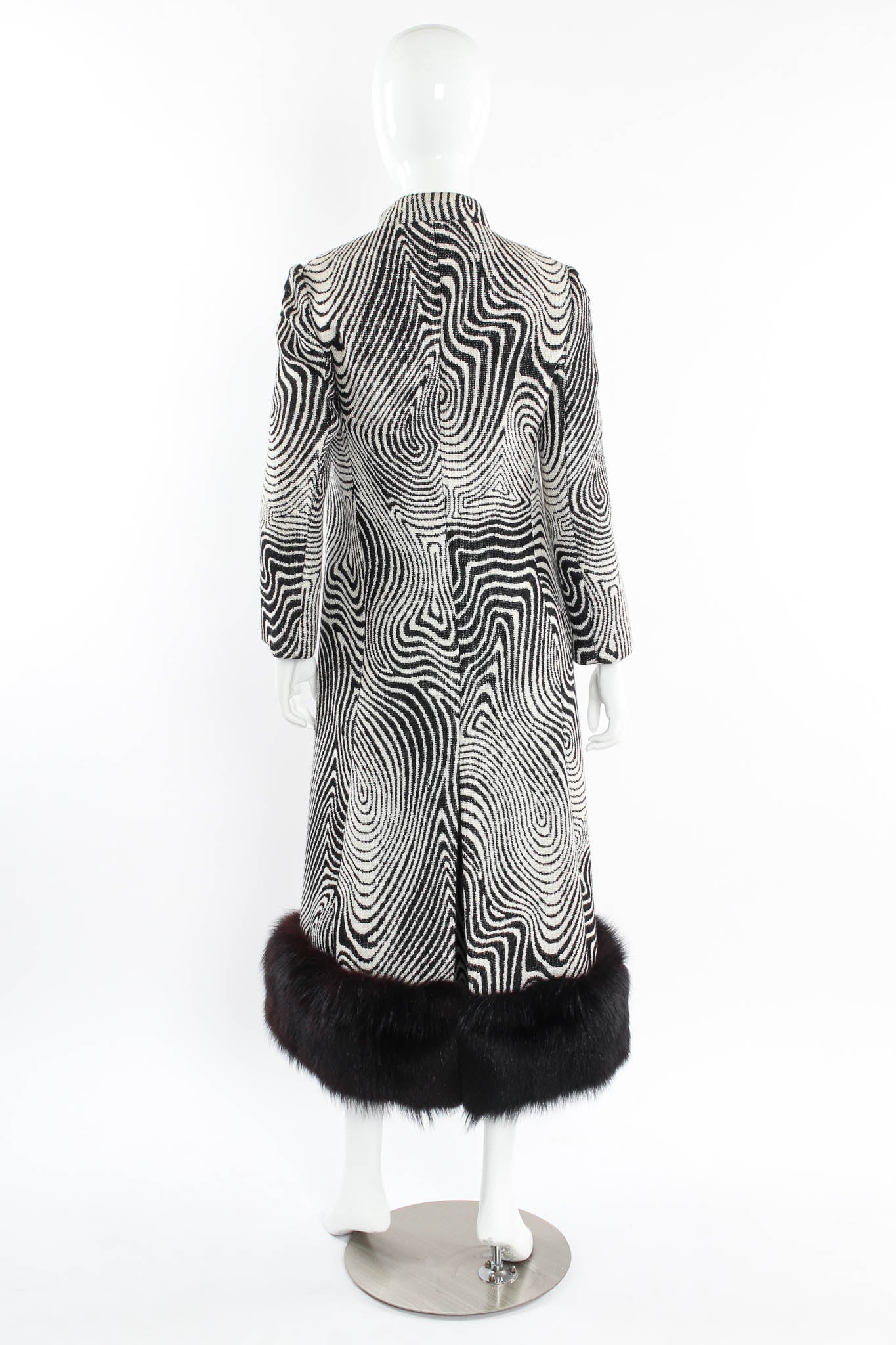 Vintage Pierre Cardin Abstract Ripple Wool Coat & Stole Set mannequin back @ Recess LA