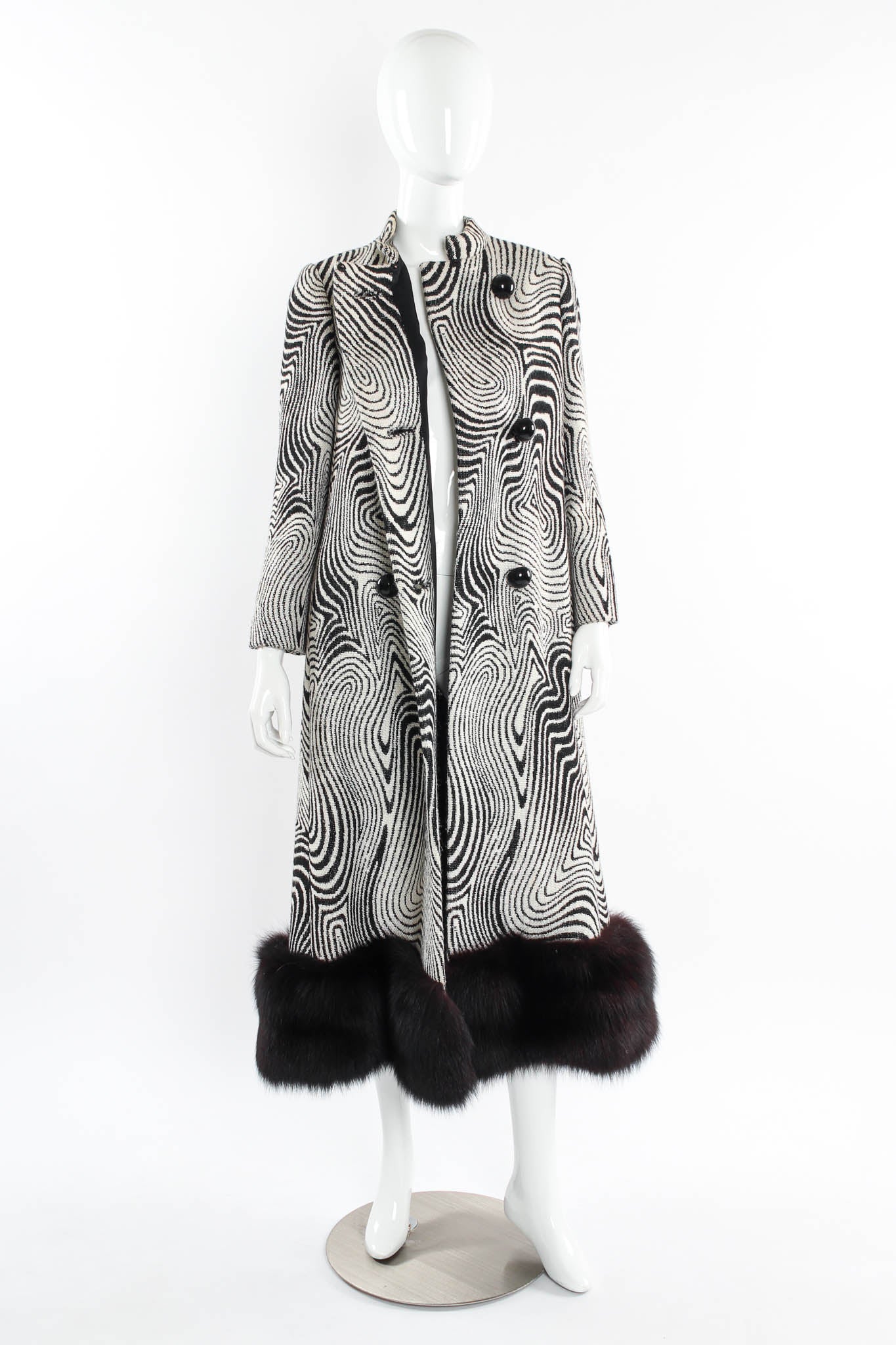 Vintage Pierre Cardin Abstract Ripple Wool Coat & Stole Set mannequin @ Recess LA
