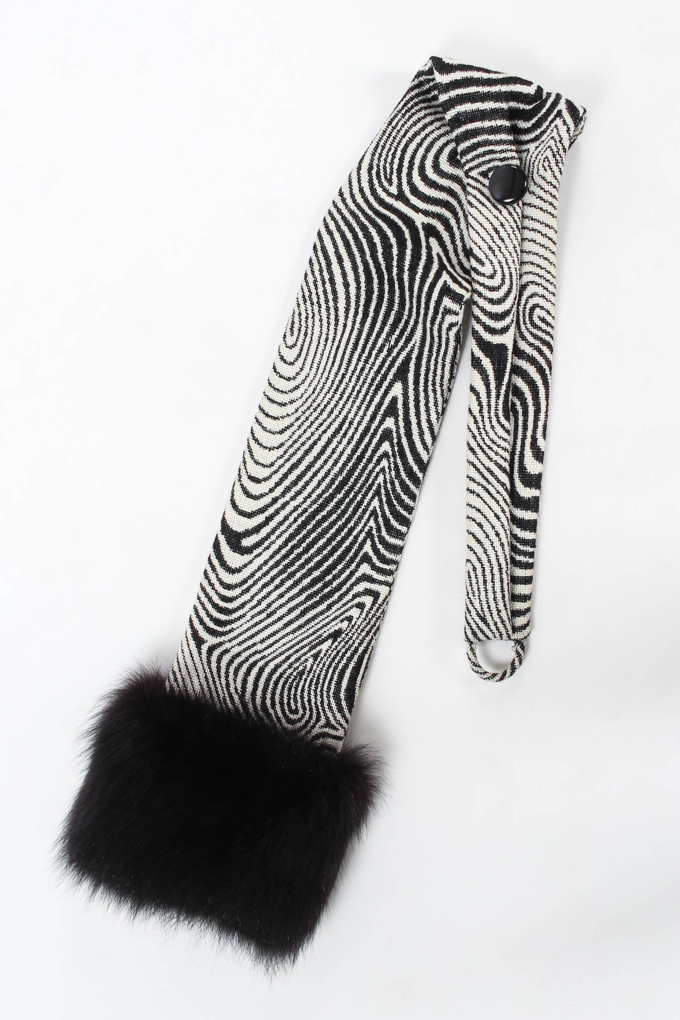 Vintage Pierre Cardin Abstract Ripple Wool Coat & Stole Set stole/scarf flat @ Recess LA