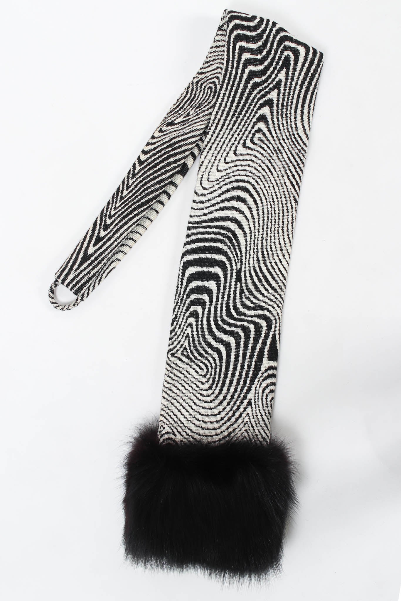 Vintage Pierre Cardin Abstract Ripple Wool Coat & Stole Set stole/scarf reverse @ Recess LA