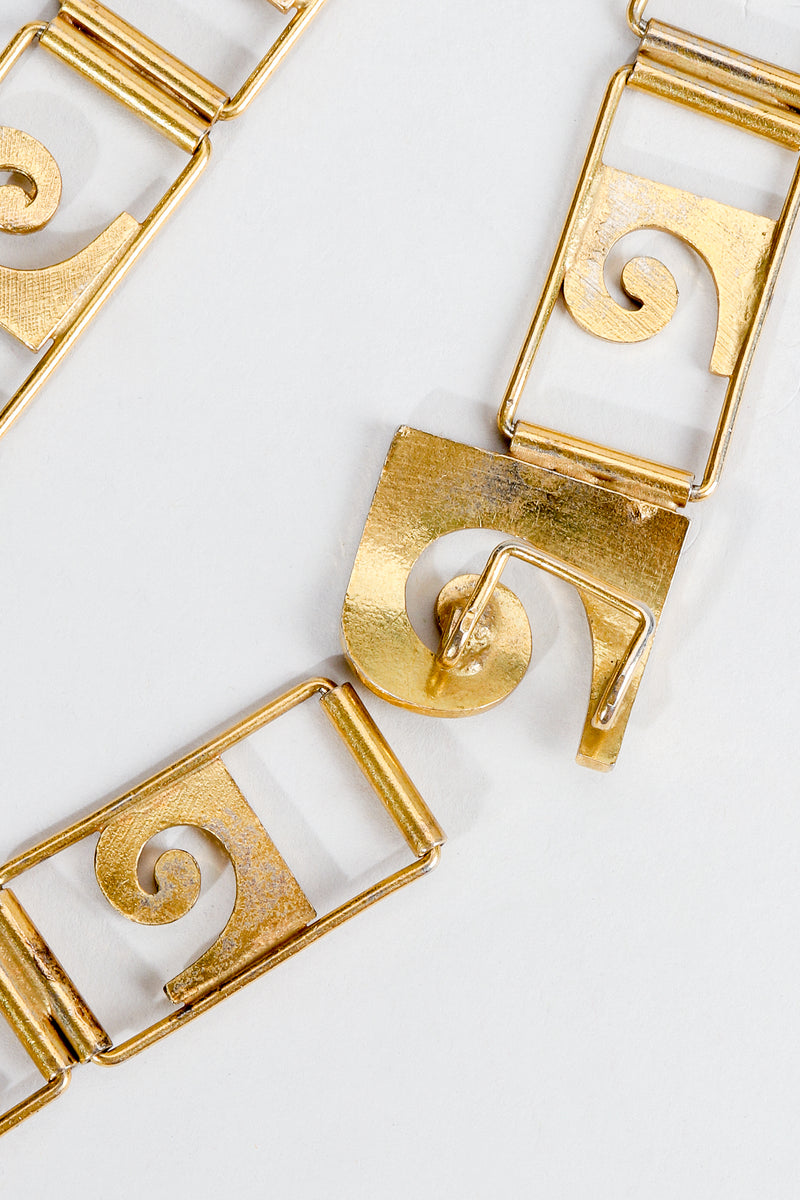 Vintage Pierre Cardin Monogram P Link Chain Belt buckle detail