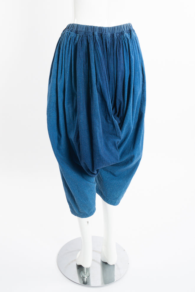 Vintage Issey Miyake Plantation Chambray Denim Harem Crop Pant on Mannequin back at Recess LA