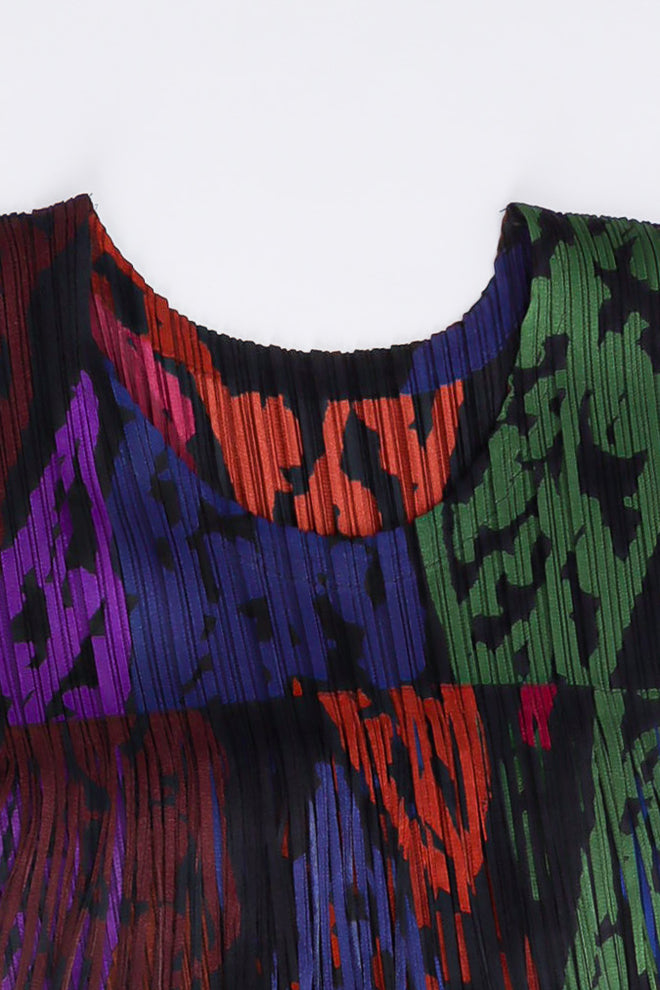 Pleated tank top from Pleats Please by Issey Miyake neckline @recessla