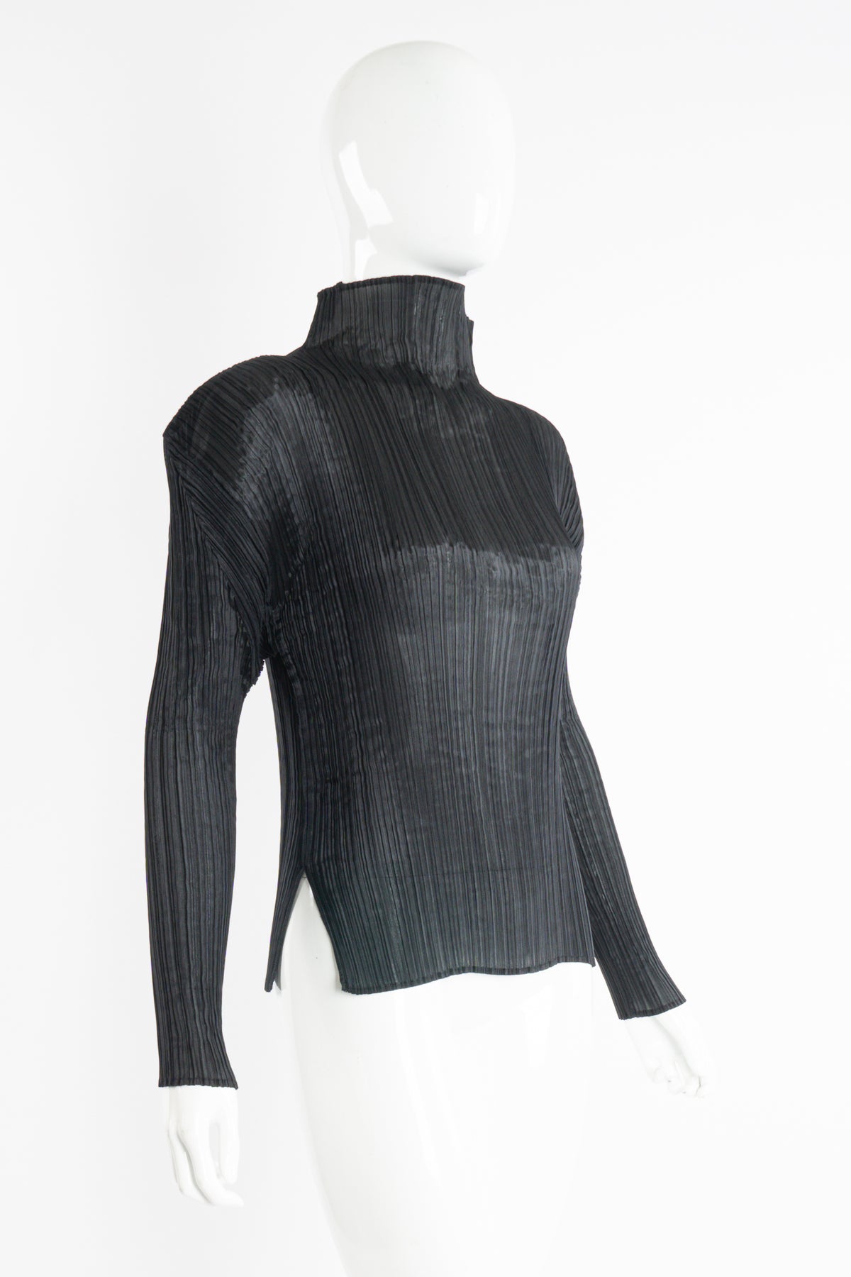 Vintage Issey Miyake Pleats Please Sheer Pleated Mockneck